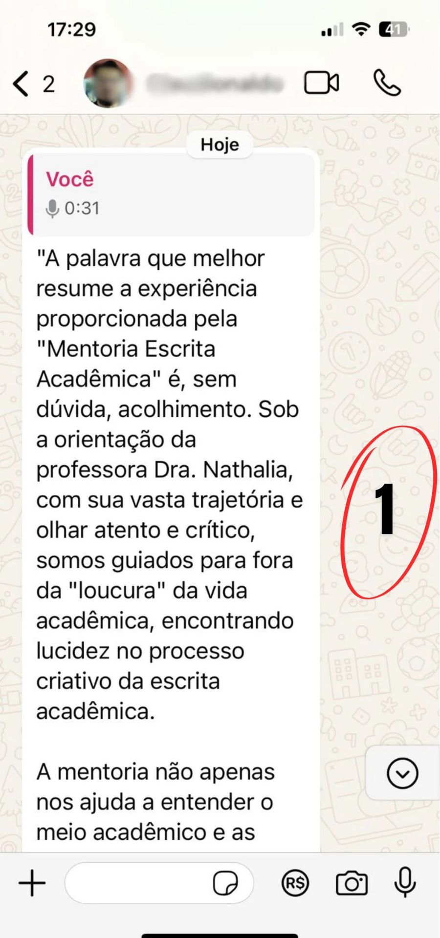 Review do aluno Claudionaldo, parte 1 de 3 sobre acolhimento